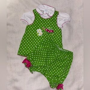 Green Polka Dot Kids Matching Set